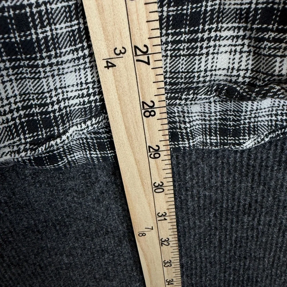 Woolrich Flannel Shirt Plaid Lightweight Cotton Button Up Black White Men Large